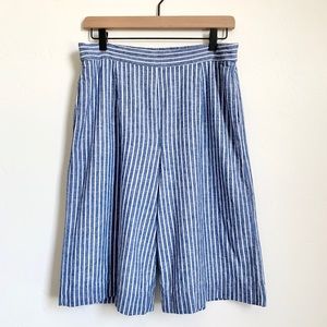 BeachLunchLounge wide leg crop capris blue stripe